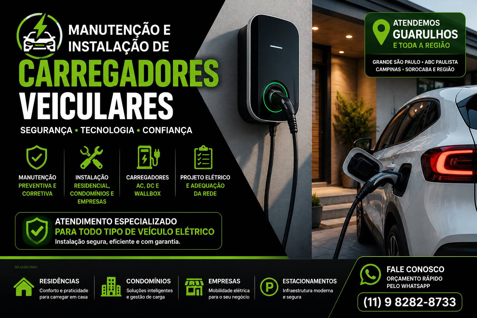 Manutenção de carregador veicular - estação de recarga rápida